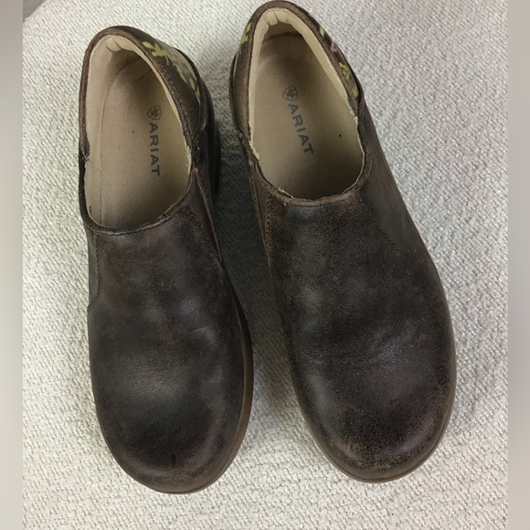 Ariat Women's Hera Expert ASTM Work Clogs Brown Distressed Leather Size 7 - Picture 4 of 8